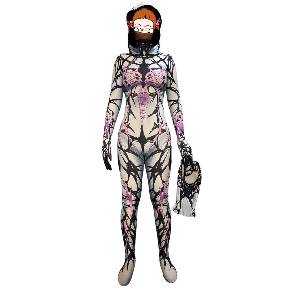 

Adults Suit Venom Gwen Spider Cosplay Costume Halloween Woman Symbiote Superhero Zentai Bodysuit Female Party Jumpsuits