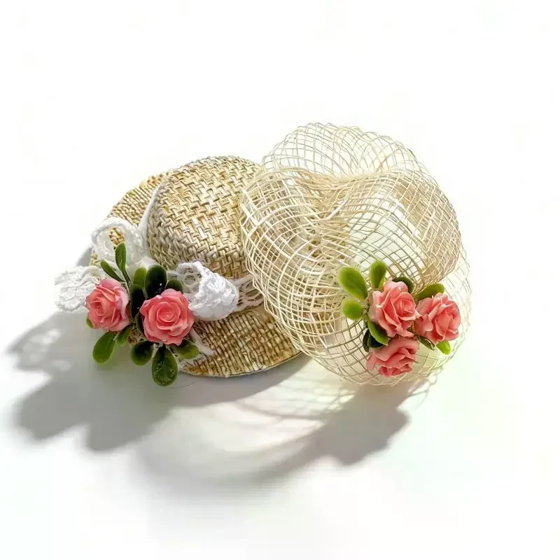 Mini Dollhouse Straw Sun Hat 1Pcs Hand-Woven Perfect for Summer Scene Setting
