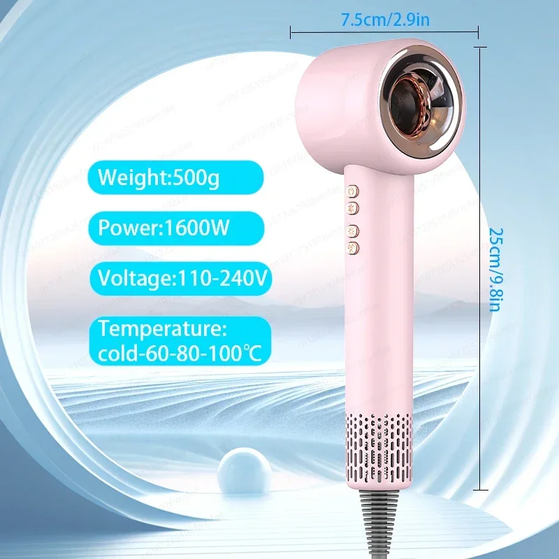 Professional Hair Dryer Negative Ionic Hair Dryer Leafless Hairdryer home appliance Of The Best Gift For Mother And Girl Friend