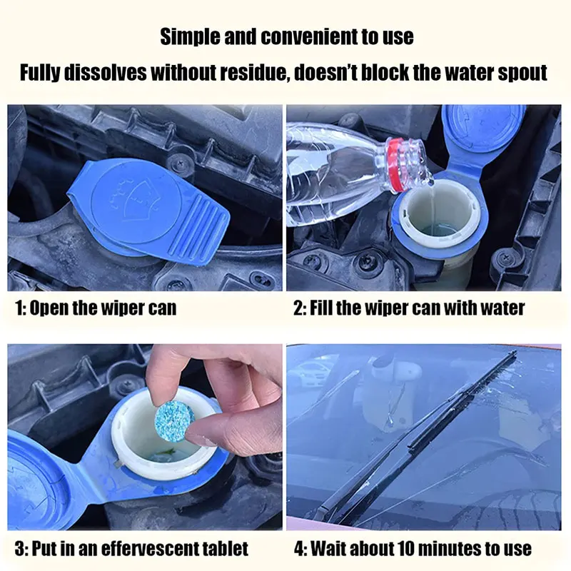 Car Windshield Washer Fluid - 10/50/100 PCS Windshield Washer Fluid Solid Wiper Effervescent Tablets For Car Kitchen Room Window