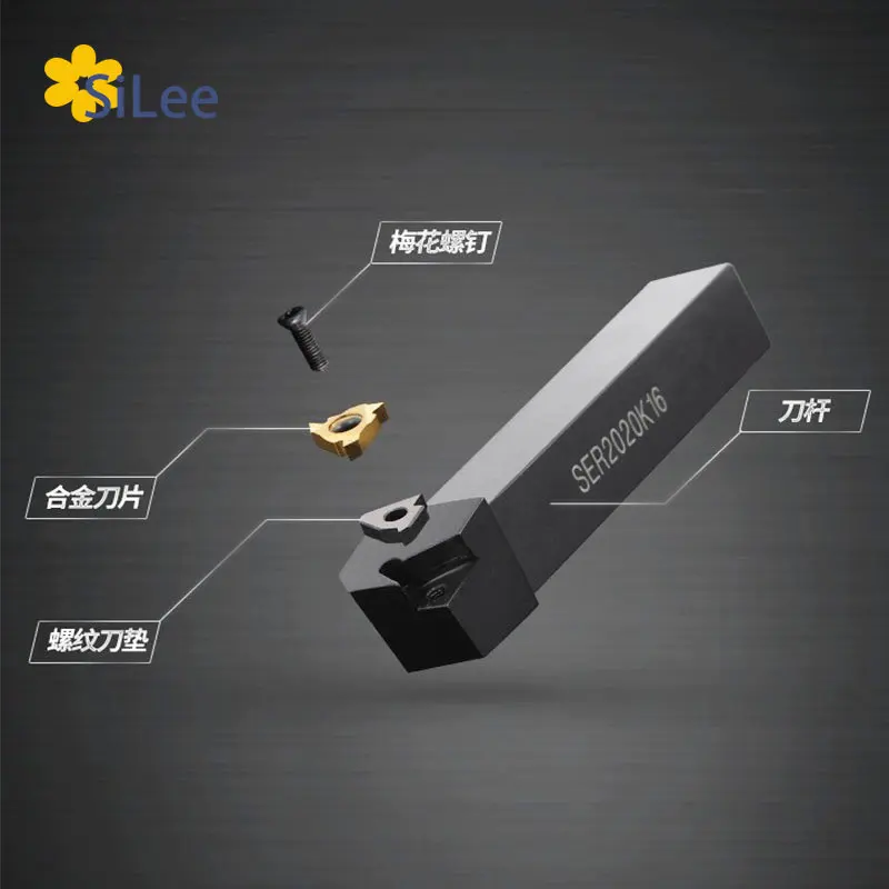 Imagem -02 - Ferramentas de Torneamento de Roscas Externas 11er Barras Cortador de Torno Inserções de Carboneto Suporte Cnc Ser2023k22 Ser1616h16 Ser2023k16 Ser1212h11