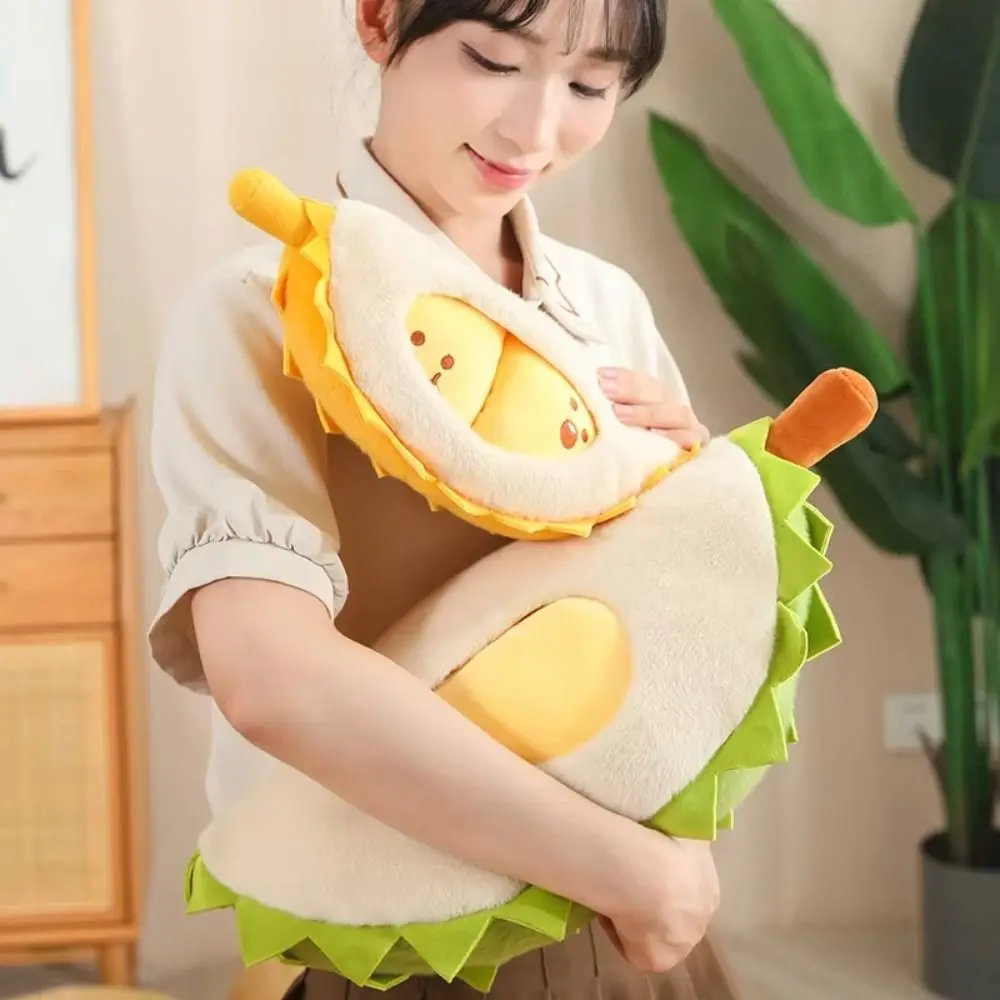 Detachable Durian Plush Keychain Collection Soft Fruit Durian Plush Pillow Fluffy Cute Peeling Durian Plush Doll