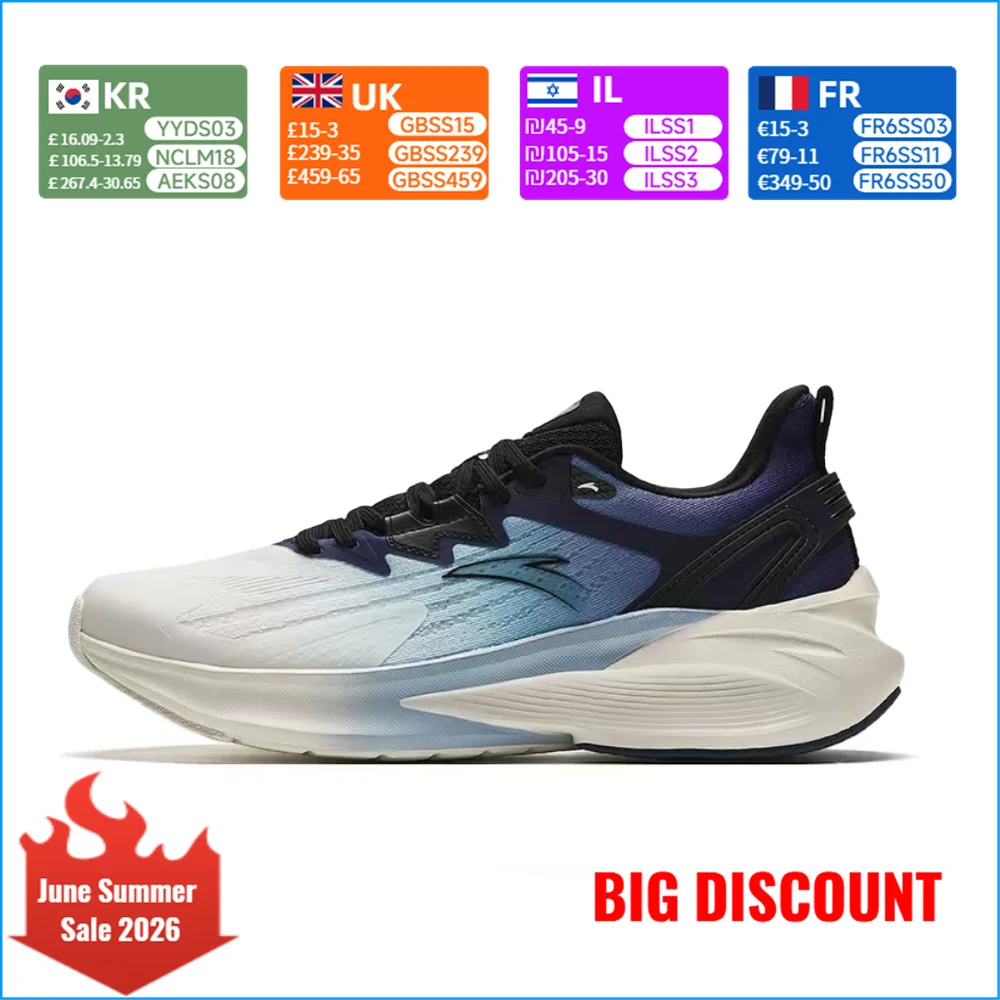 

Anta Venom 5 Casual Cushioned Fashionable Non-Slip Durable Low-Top Running Shoes for Men - White, Blue, Black 912415552-7