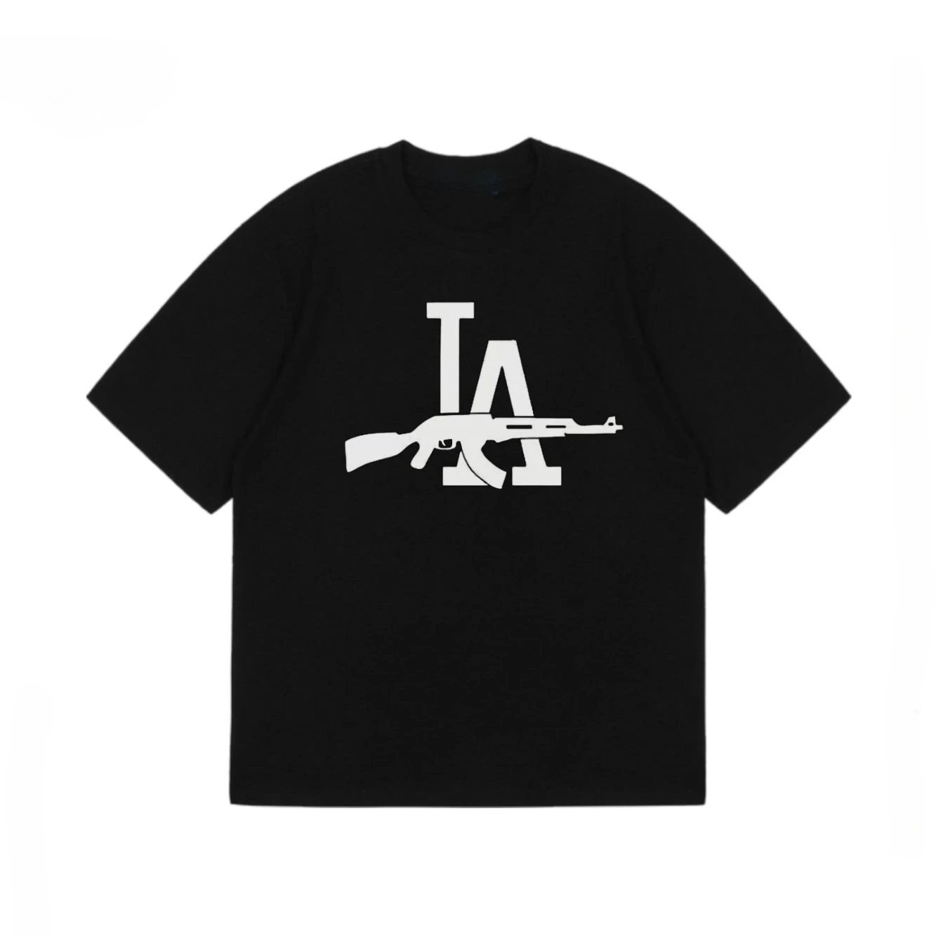 2026 Summer Oldschool American Hip-hop West Coast Chicano Cotton BboyAK Short-sleeved LA Letter Rap T-shirt
