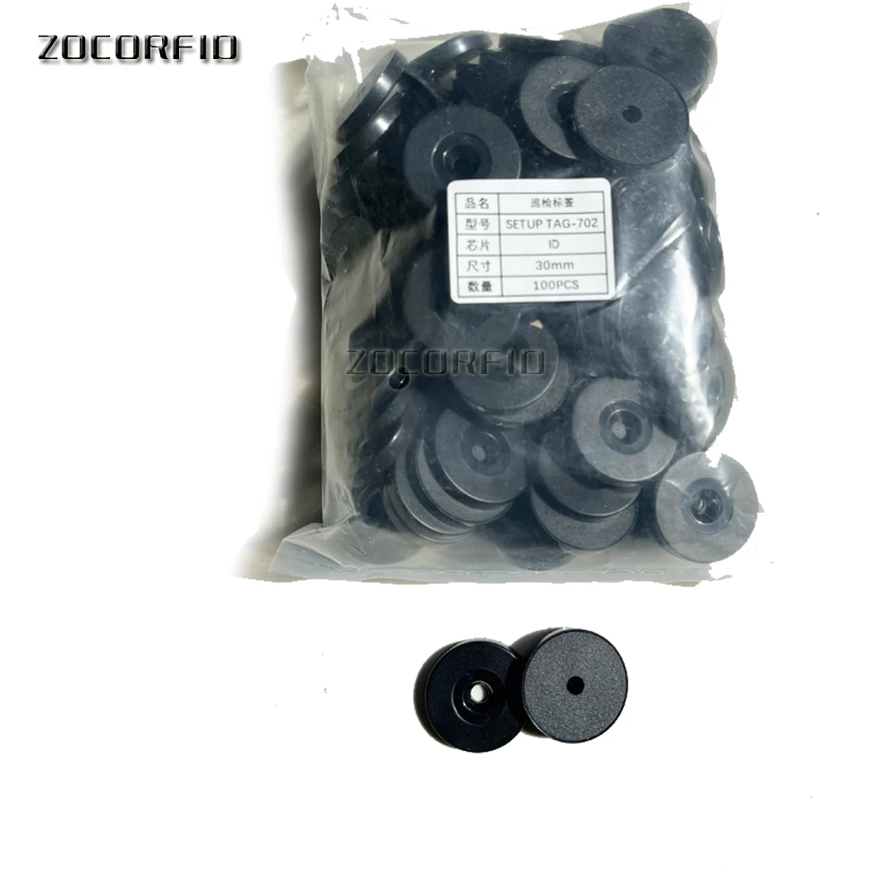 

100pcs/lot 125KHZ EM4100 Diameter 30mm Round Anti-water rfid tag Guard Patrol Points RFID Coin Card