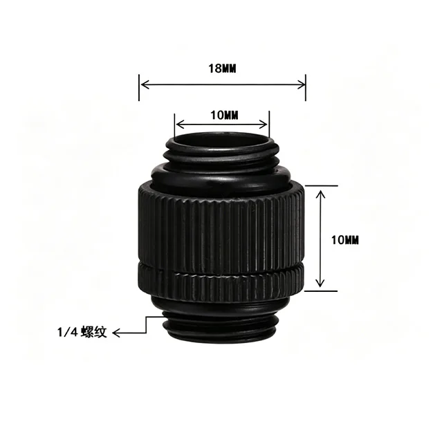 

360° Rotary Male to Male G1/4 Thread Water Cooling Fitting Double Male Extender Connector PC Liquid Cooling Adapter