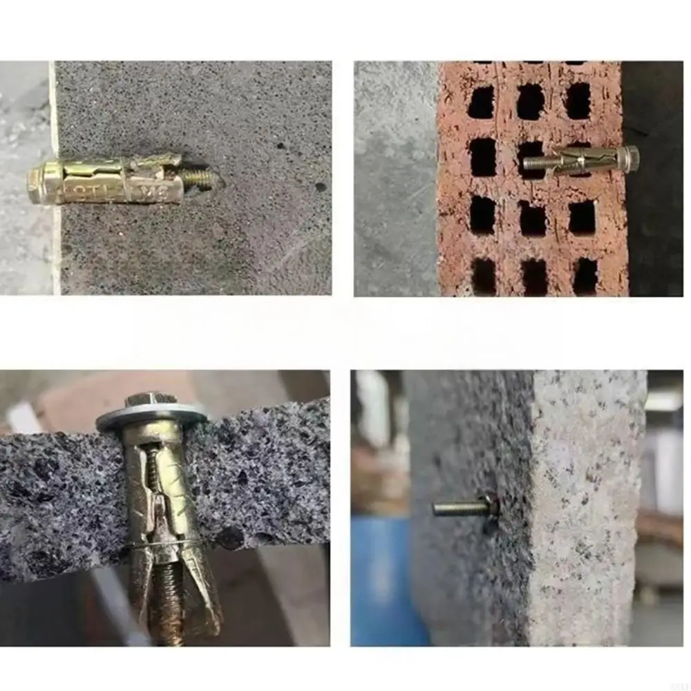 1Pcs M6-M12 Expansion Bolts Heavy Duty Carbon Steel Concrete Wedge Expansion Anchor Hex Bolt Fully Threaded