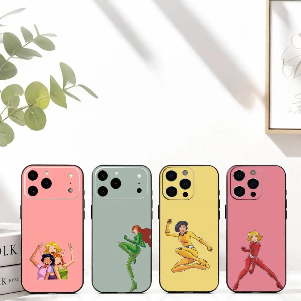 

C-Cute cartoon Totally Spies Phone Case For iPhone 17, 16,15,14,13,12,11 Plus,Pro Max, Others Soft Black Cover