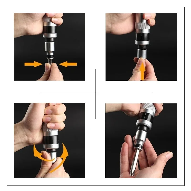 13 Pcs Impact Driver Screwdriver Set Ratchet Bit Kit Hex Bits Handle Multitools Heavy Duty Shock Socket Screw