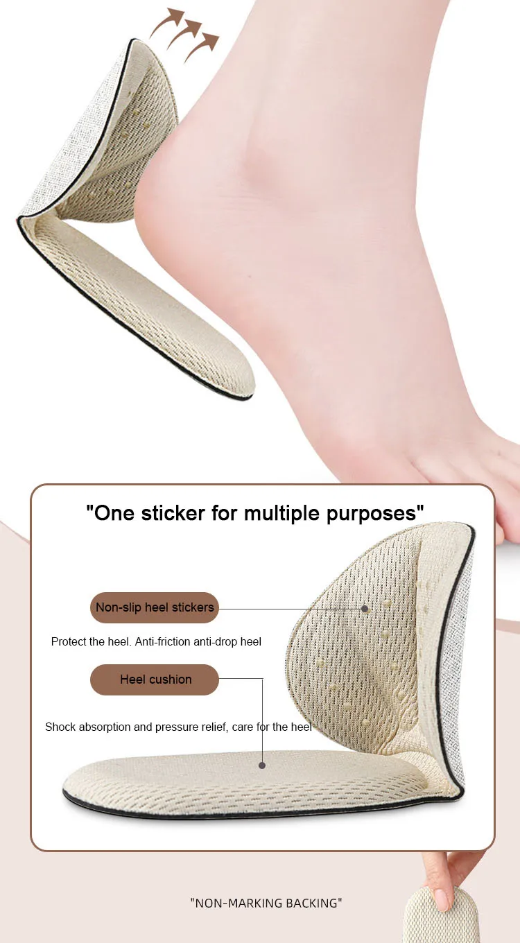 High Quality T-Shaped Shoe Heel Stickers Sneaker Half Cushion Heel Inserts Protection Pads Shoe Size Reducer for Comfort