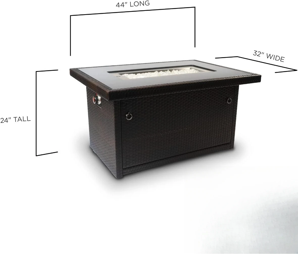 Serie 403-Espresso Brown Fire Table, Espresso Brown Furniture Terrassenmöbel-Set Terrassenmöbel