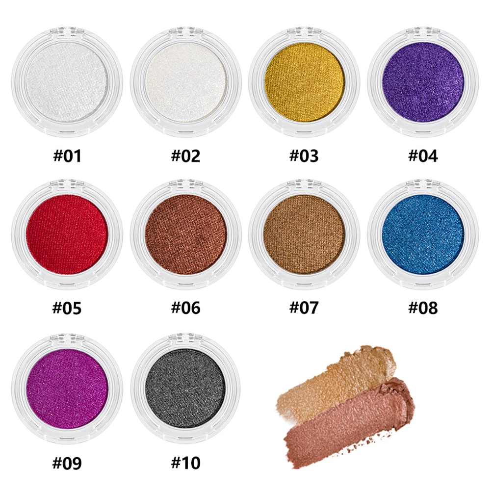 Sombra de marca própria de 10 cores, logotipo personalizado, diamante perolado, monocromático, purê de batata, sombra de olhos em massa, maquiagem cintilante