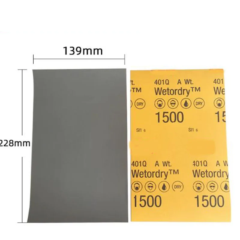 Sandpaper 2000/1500/1200/1000 Grit Water Sandpaper Car Paint Finish Polishing 139*228mm