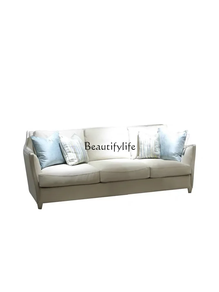 

American light luxury sofa curved high-end luxury solid wood sofa living room decoration