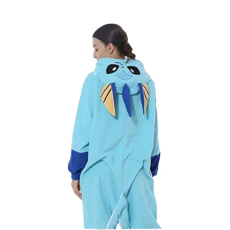 TAKARA TOMY Pokemons Vaporeon Onesie Kigurumi Adults Halloween Cosplay Costume Pajamas Christmas Halloween Winter Soft Sleepwear