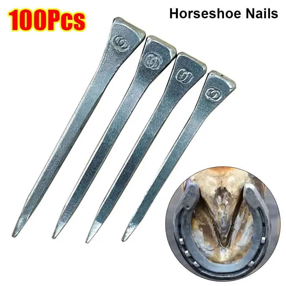 

100 шт. новые гвозди в форме подковы E2/E3/E4/E5/E6/E7/E8, стальные жгуты для ремонта гвоздей для лошадиной обуви, гвозди для копит, спортивное оборудование для конного спорта
