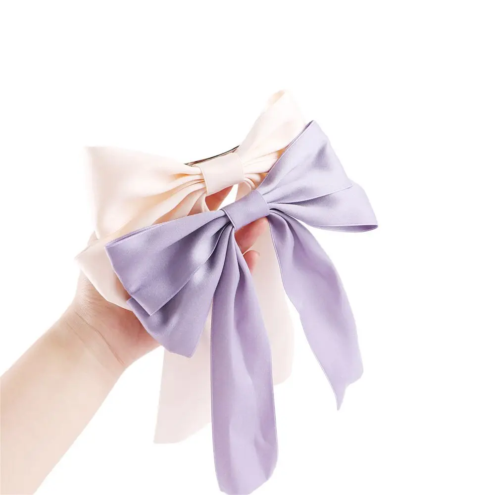 Sweet Simple Spring Spring Clip Bow Ribbon Female Hair Accessories Purple Hair Clip Korean Style Hairpin Very Peri Headwear