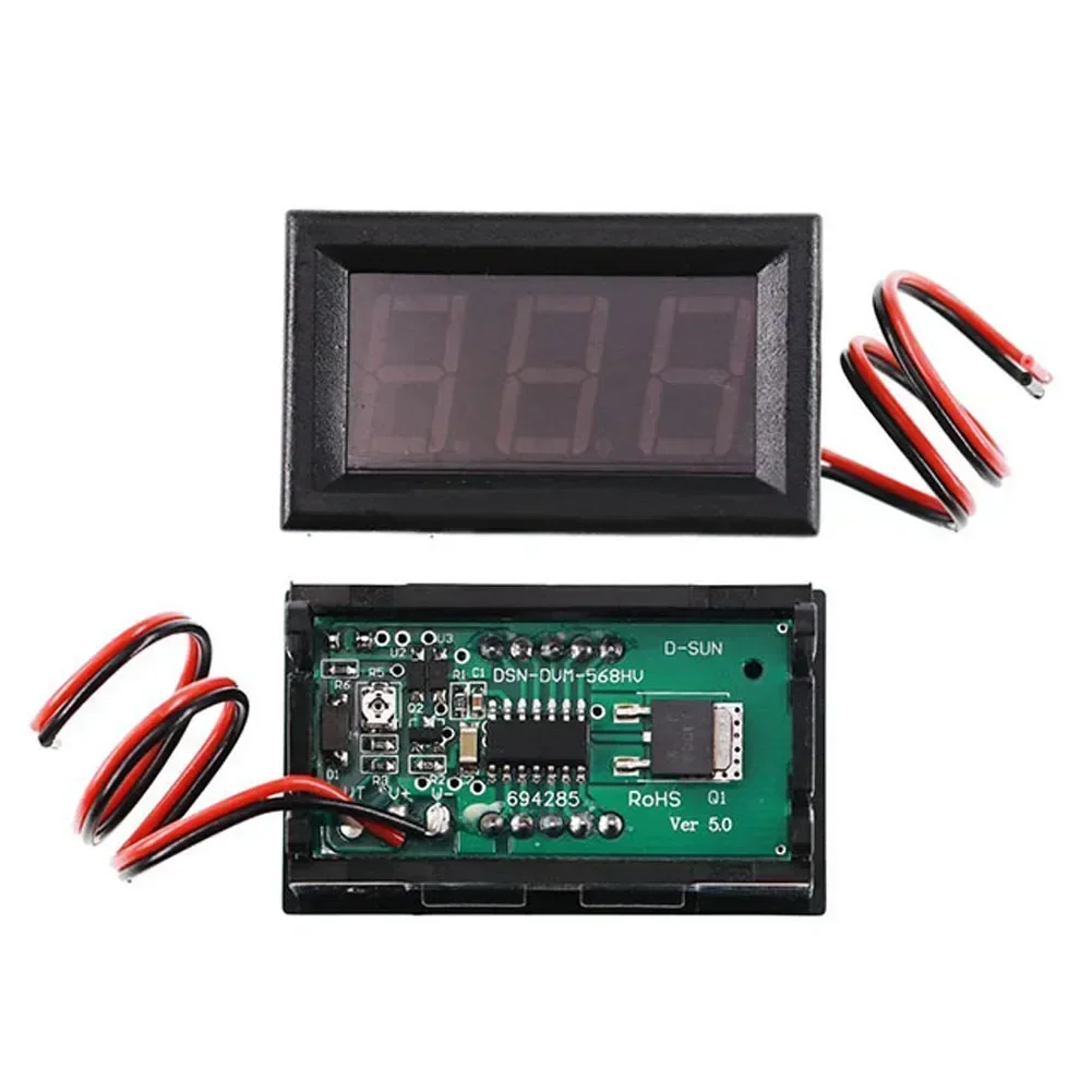 0.56 Cal woltomierzem LED 2-liniowy stół napięcie prądu stałego czerwony niebieski zielony DC 5-120V wyświetlacz cyfrowy miernik do motocykla