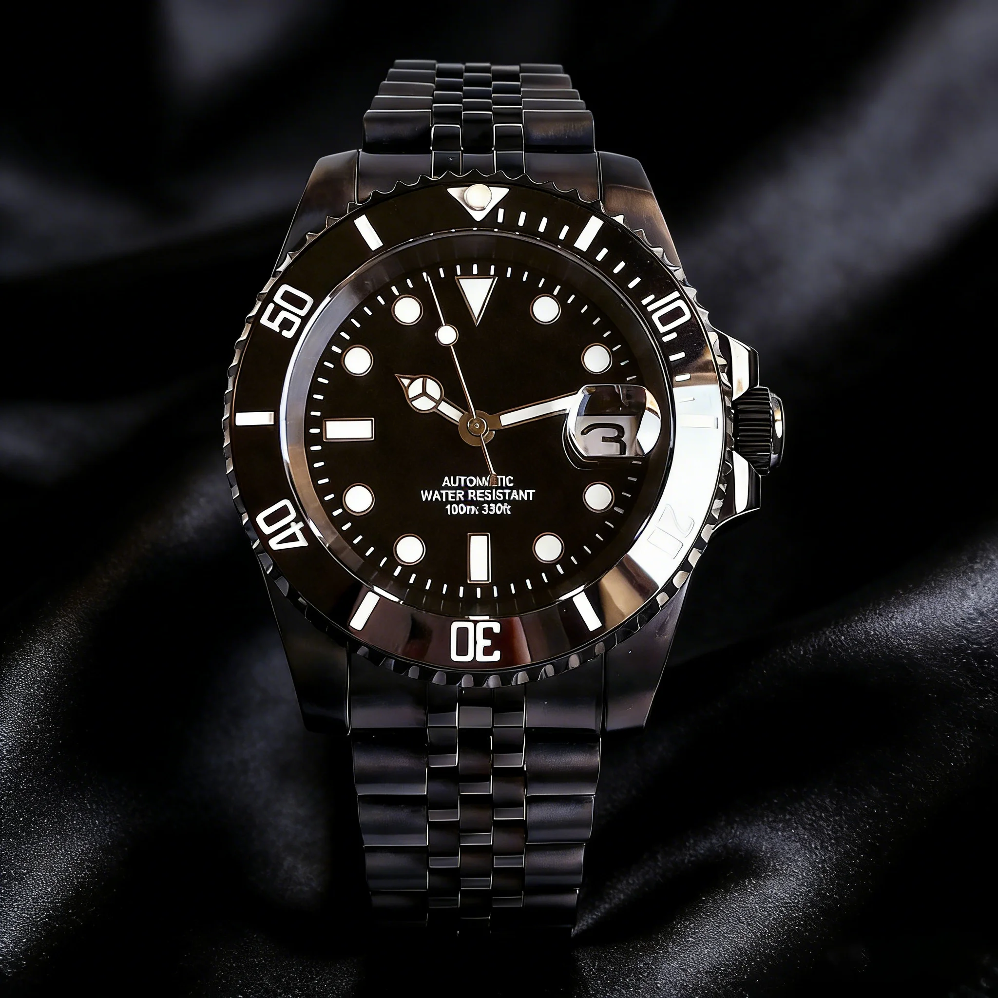

Tandorio Full Black PVD Sapphire Crystal Glass PT5000/NH35 Diver Men Watch 200m Waterproof 40mm Mechanical Men's Wristwatch Lume