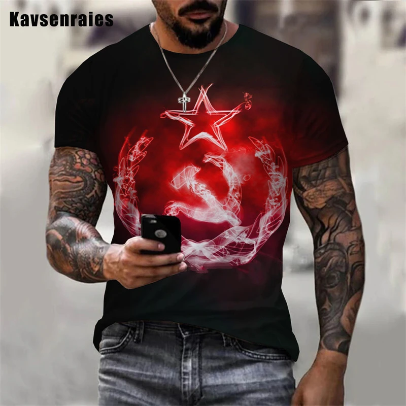 Russia CCCP 3D Printed TShirts For Men Women Clothing USSR Soviet Union Man Short Sleeve Tshirt Moscow Mens Tees Oversized Tops