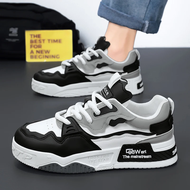 

Men's Trendy Skate Shoes, Comfy Non Slip Casual Lace Up Sneakers For Men's Outdoor Activities