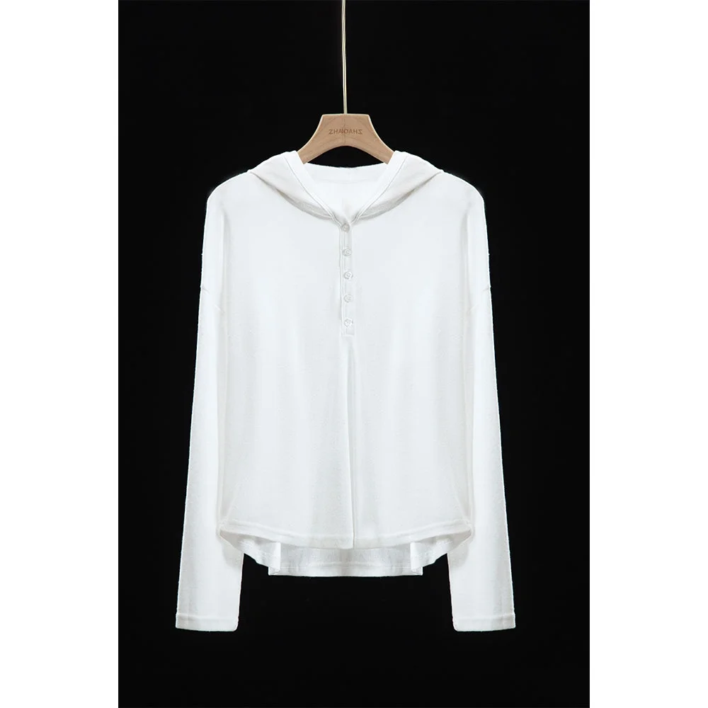 

Дышащий льняной топ Zhaodaxi с капюшоном, легкий, удобный, свободный, повседневный, стройнящий, женский, вязаный, с длинным рукавом