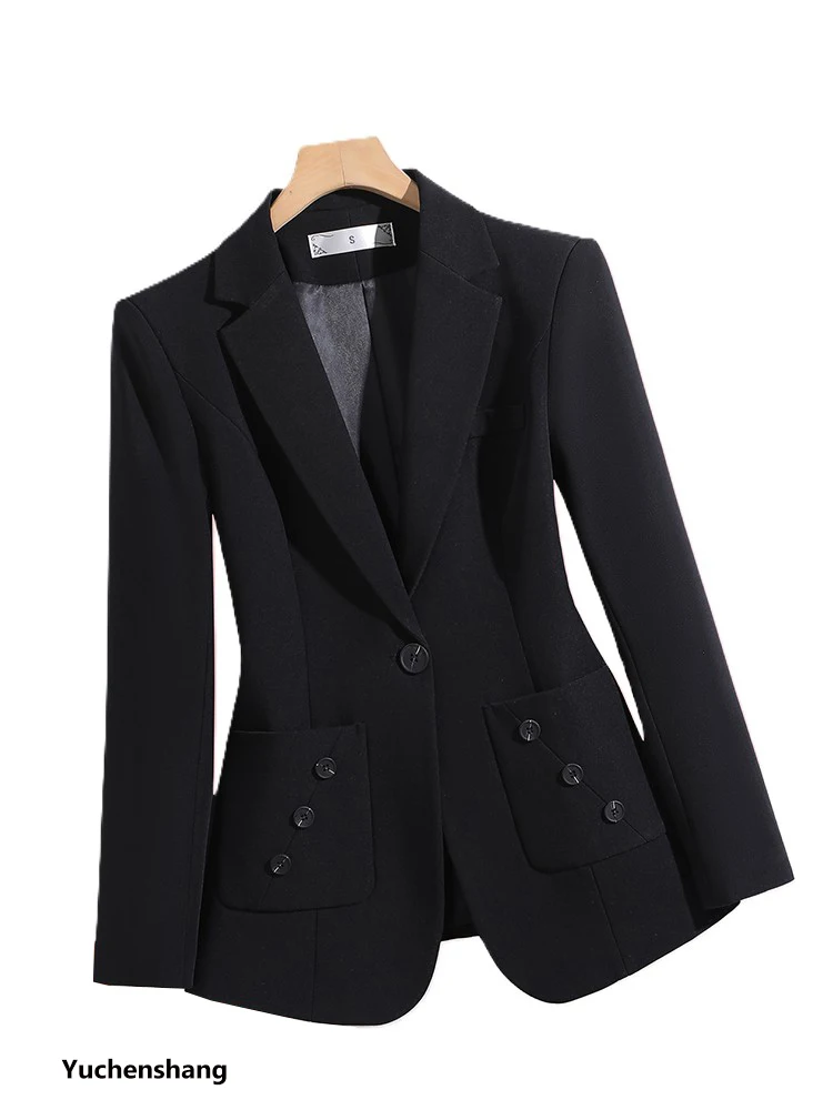 الخريف الشتاء أبيض أزرق أسود المرأة السترة معطف مكتب السيدات الأعمال ملابس العمل سترة رسمية