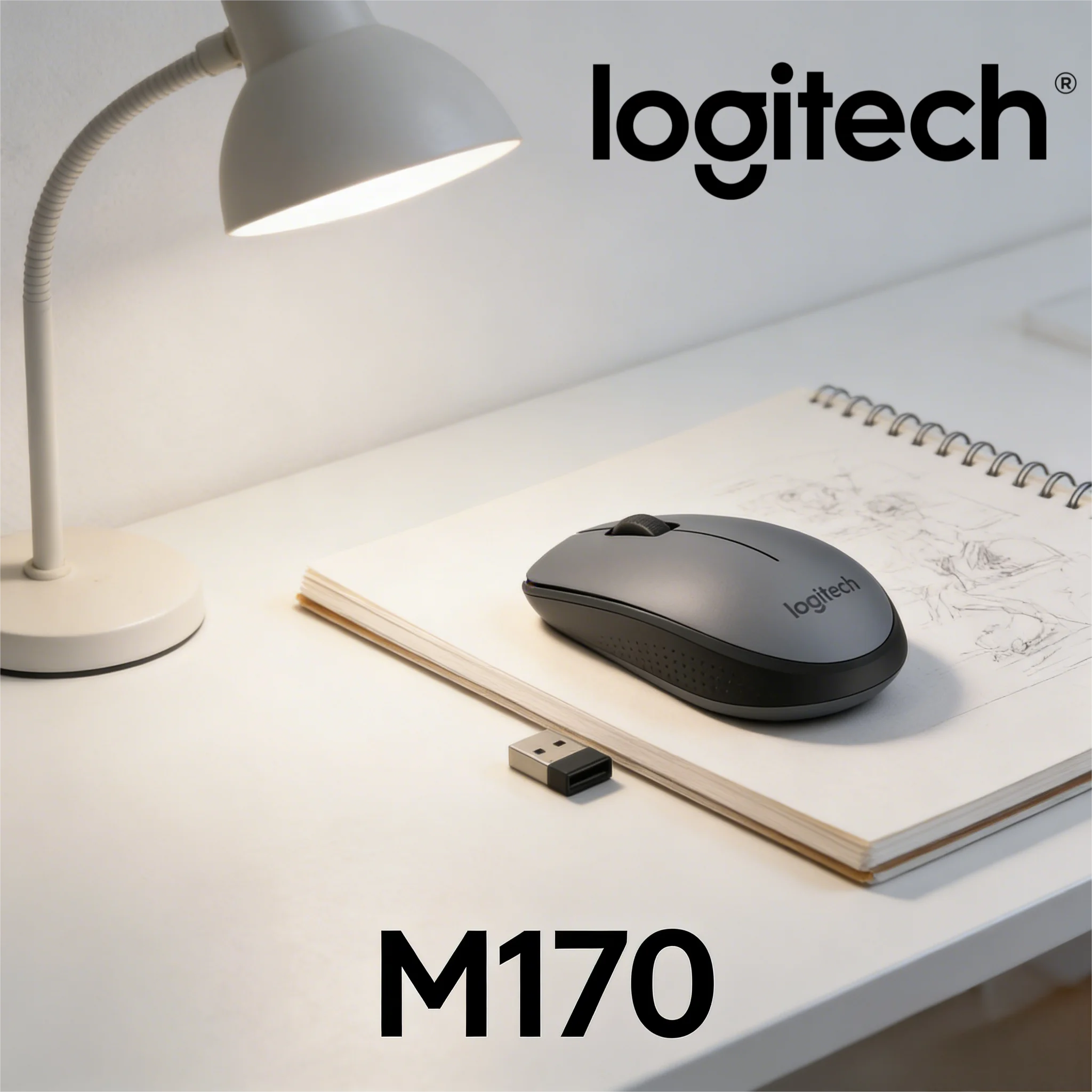 

Беспроводная мышь Logitech M170, легкая портативная, противоскользящая, комфортная для ежедневного использования