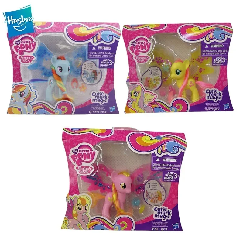 Hasbro My Little Pony Pinkie Pie Fluttershy Anime Action Figures Cutie Mark Magic Rainbow Dash Collectible Model Kids Toys Gift