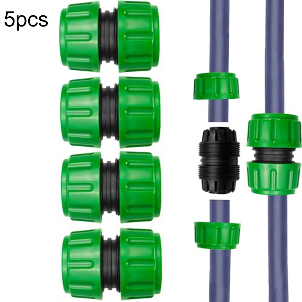 5PCS Green ABS Hose Repair Connectors 1/2 Inch Quick Coupling For Garden Pipe Extension And Irrigation System Leak Fixing Tool