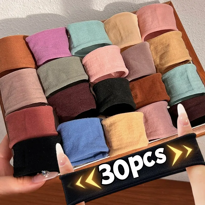 

5/60Pcs Thicken Widen Hair Band Ropes Nylon Solid High Ponytail Holder Hair Ties Women Elastic Rubber Bands Scrunchies Hair Ring