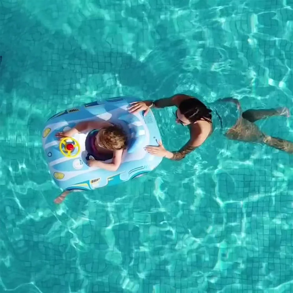 Cool รถเด็กว่ายน้ําที่นั่งลอยแหวน Inflatable ทารกลอยสําหรับฤดูร้อนเด็กว่ายน้ําเรือวงกลมเด็กวัยหัดเดินอาบน้ําน้ําของเล่น