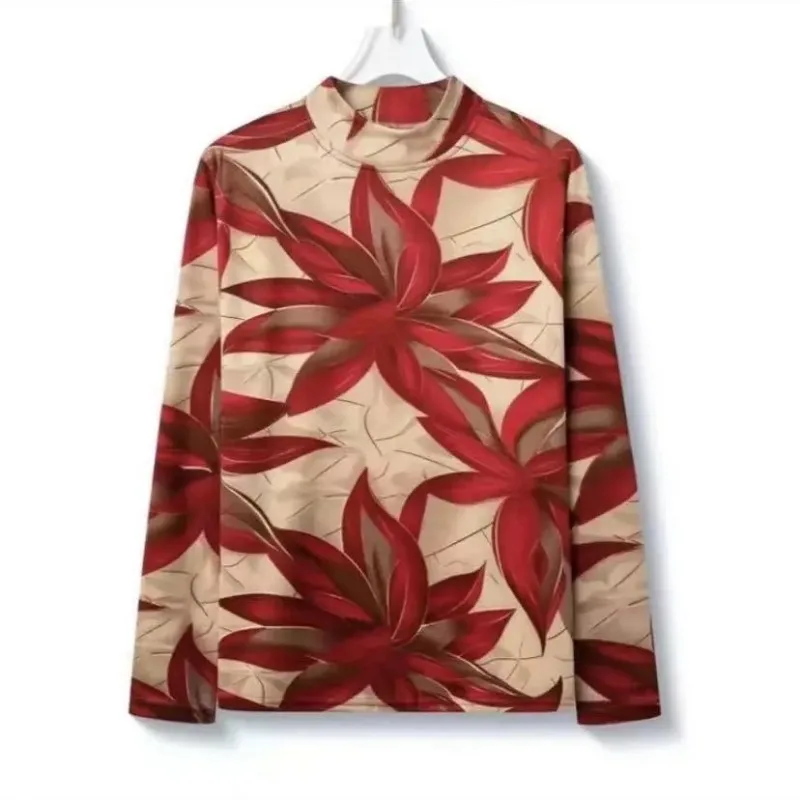 New Double-sided German Velvet Mid-high Neck Style Style Shirt Fashionable Thermal Inner Layer Design Tops in Autumn and Winter