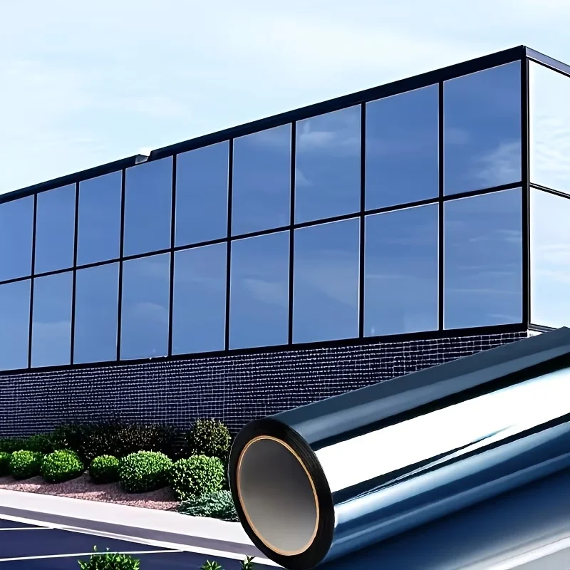 Heat-Insulating Electrostatically Adsorbent Adhesive-Free And Reflective Privacy Window Film Suitable For Home And Office Use.