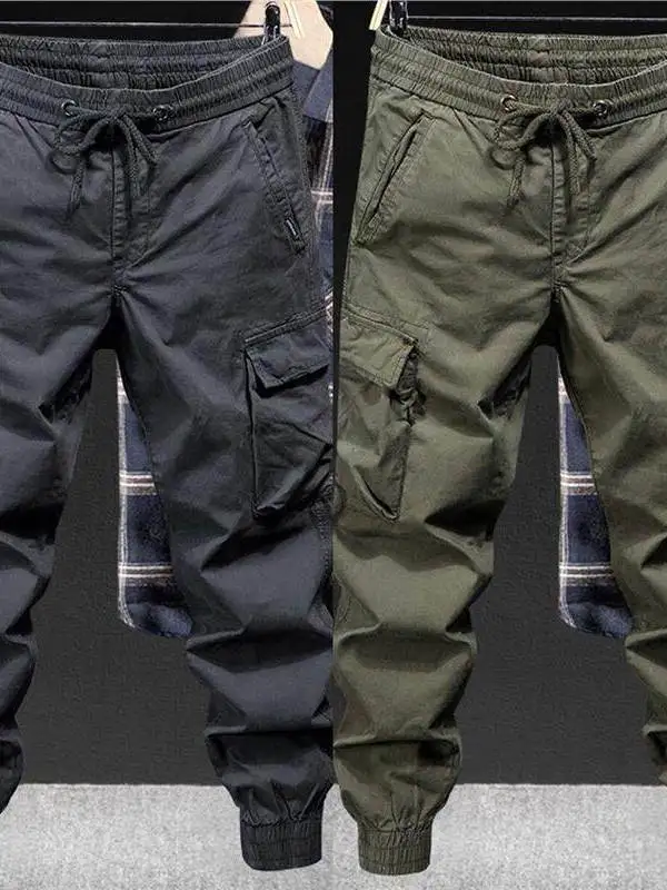 Men's Summer Thin Loose Large Size Work Pants Durable Casual Trousers for Construction Site Labor Protection Polyester Fiber