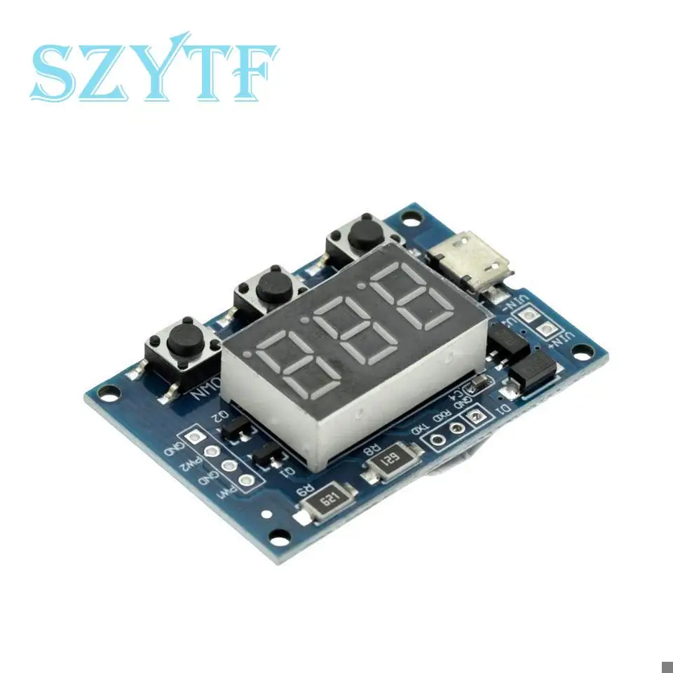  DC 5-30V Micro USB 5V Power Independent PWM Generator 2 Channel Dual Way Digital LED Duty Cycle Pulse Frequency Board Module