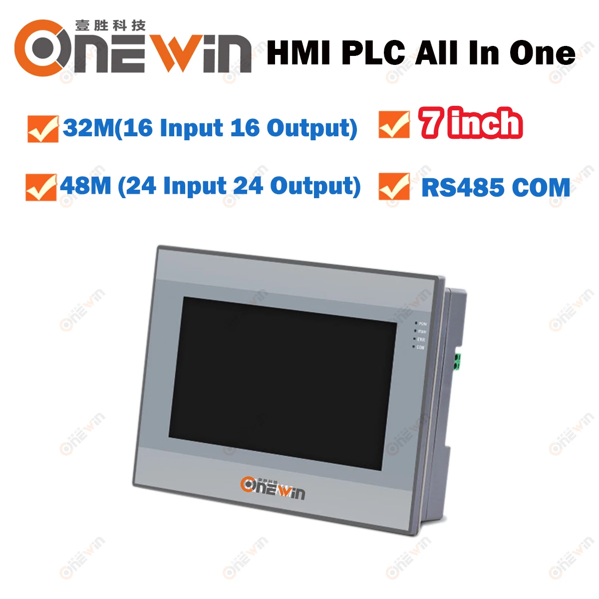 7 Inch HMI PLC All In One YKH071iP-32M YKH071iP-48M Touch Screen With FX3U Programmable Logic Controller Integrated 4-Axis