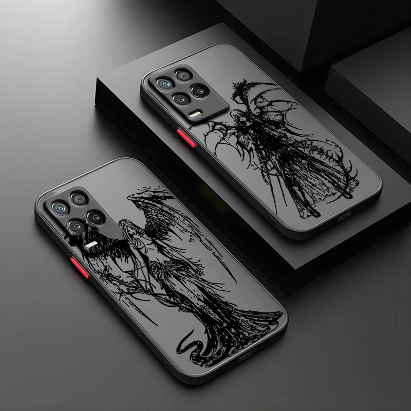 Death demon Black Angel For OPPO A53S A52 A38 A33 A32 A31 A16S A16E A15S A11S A9 A5 2020 Frosted Translucent Phone Case