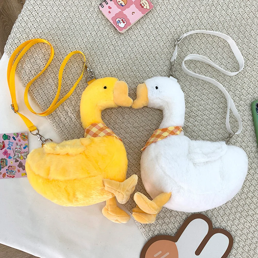 حقيبة كتف لطيفة من القطيفة، حقيبة صغيرة على شكل حيوانات البط الصغيرة، حقيبة مدرسية ناعمة ومريحة وخفيفة الوزن للأطفال والبنات هدية مدرسية كرتونية