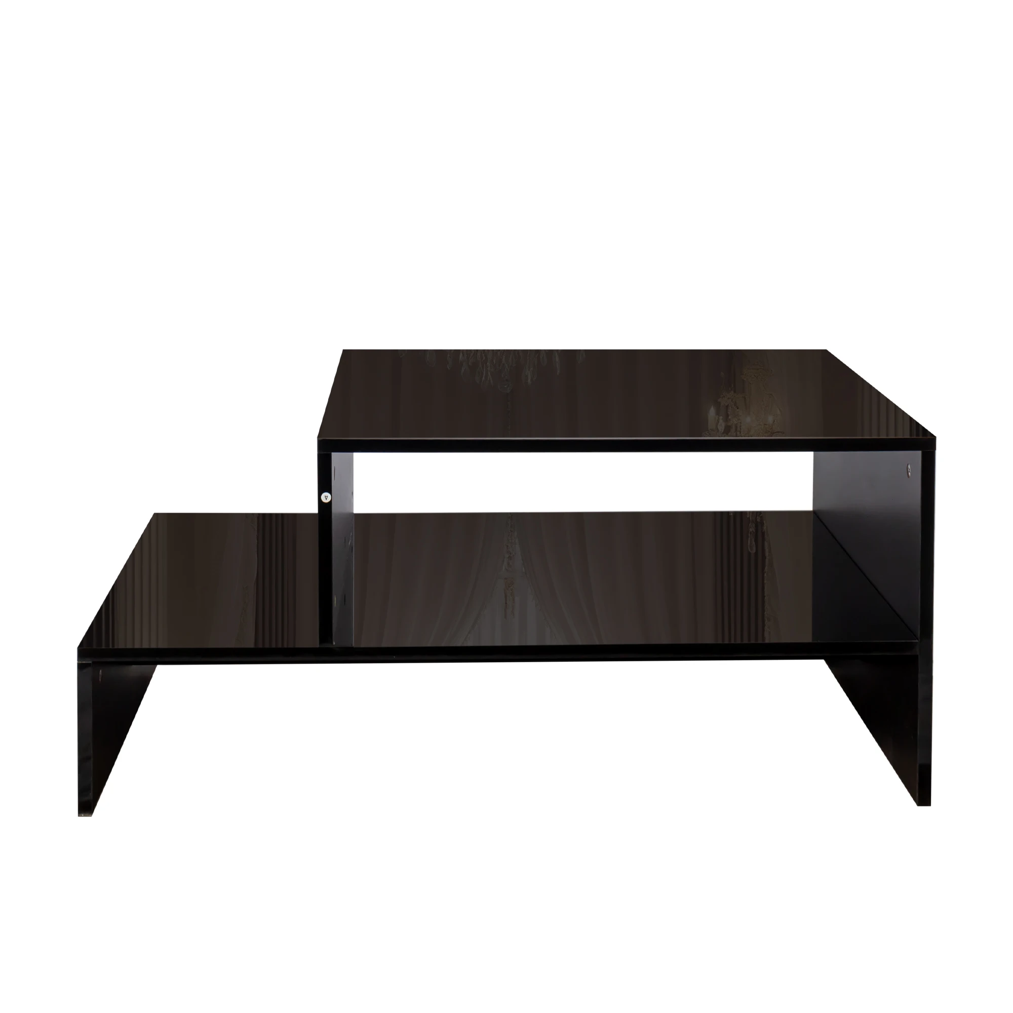 Unique Shaped Coffee Table - Durable & Open Storage Space, Modern Living Room Decor