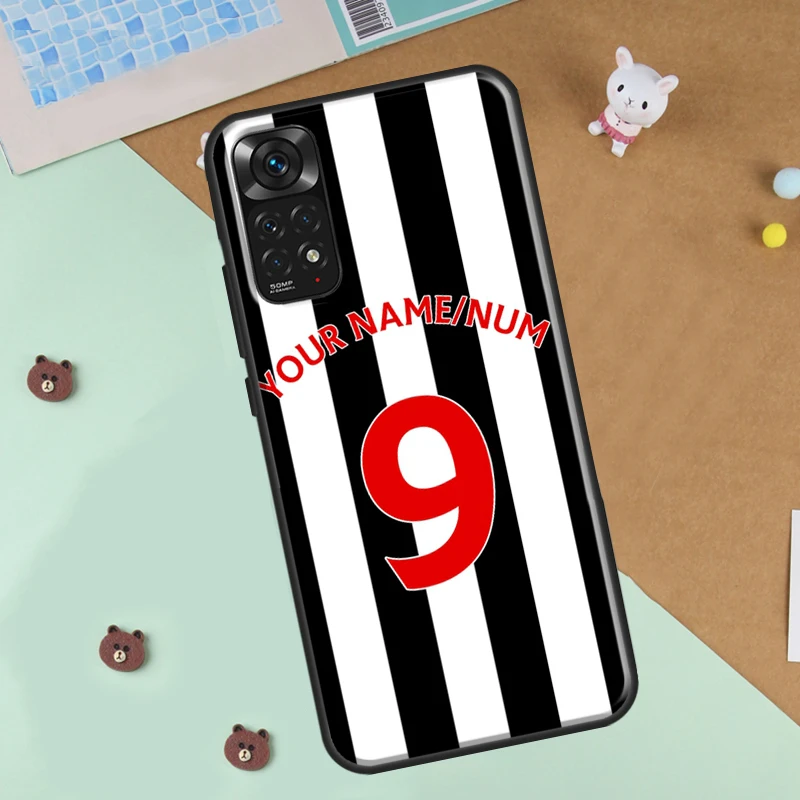 Personalised Football Number Strips Phone Case For Xiaomi Redmi Note 12 8 9 10 11 Pro 8T 9S 10S 11S 12S 10A 9C 10C 12C Cover