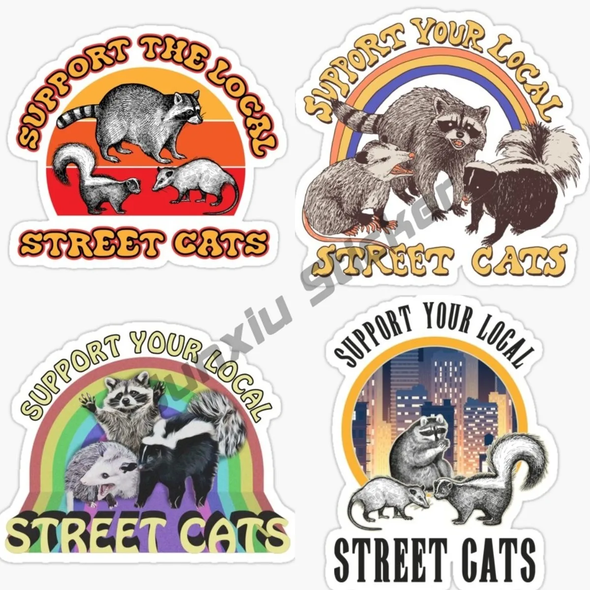 Support Your Local Street Cats Sticker Outdoor Rated Vinyl Sticker Decal for Windows, Bumpers, Laptops or Crafts