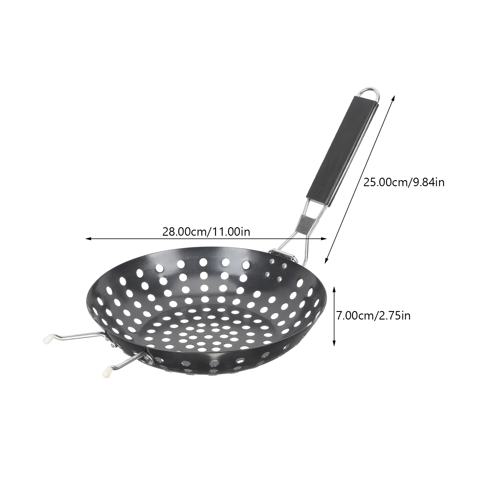 

Outdoor Barbecue Grill Pan Nonstick Grilling Skillet Holes Folding Handle Party Picnic Home Hotel Restaurant Use Reusable Bbq