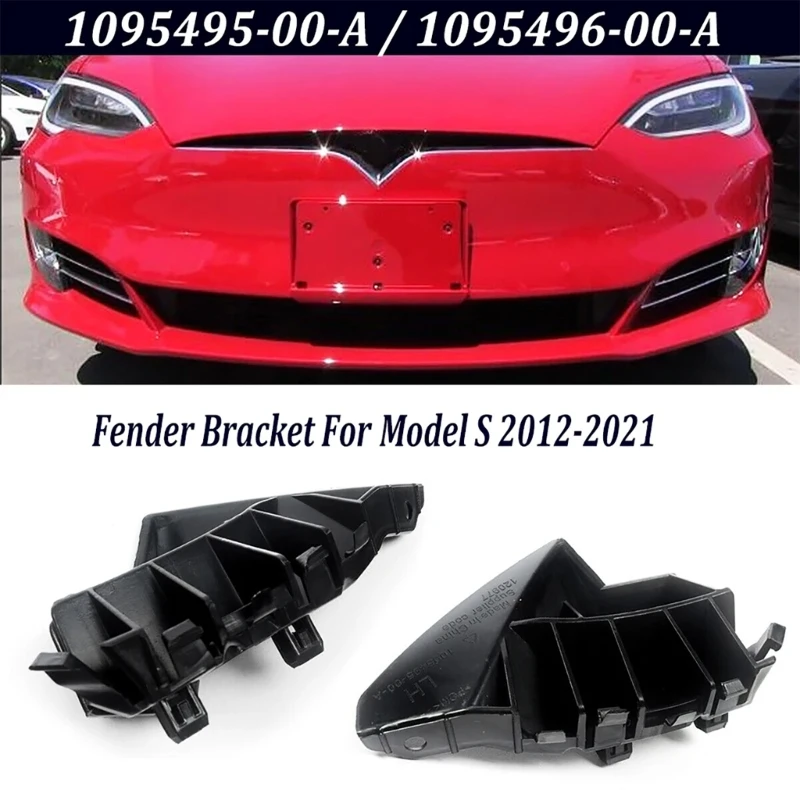 094D 1 Pair Front Left & Right Bumper Bracket Replacement 1095496-00-A 1095495-00-A Fit for Model S 2012-2021