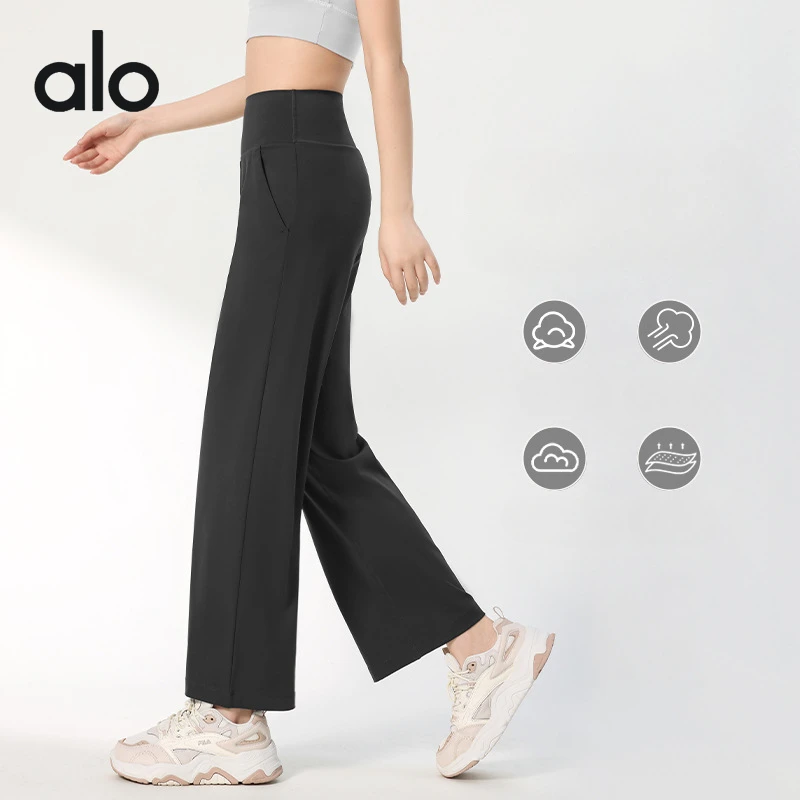 ALO Yoga-Hose mit weitem Bein, Push-Up-Sportstrumpfhose für Damen, Leggings für Fitness, hohe Taille, Trainingskleidung, Fitnessstudio, Sportbekleidung