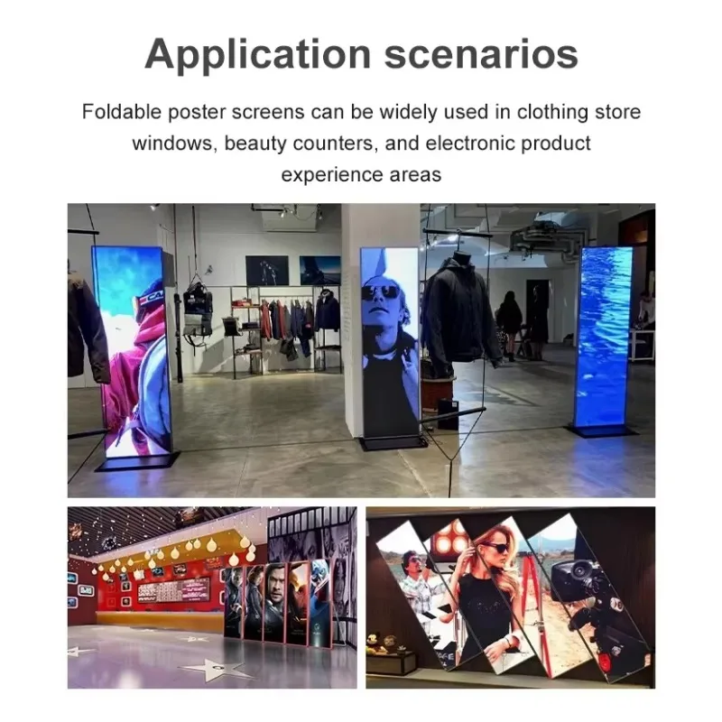 1280 * 1920mm Tri-fold Poster LED Display Screen P2 P2.5 Indoor GOB Poster LED Display Screen for Store
