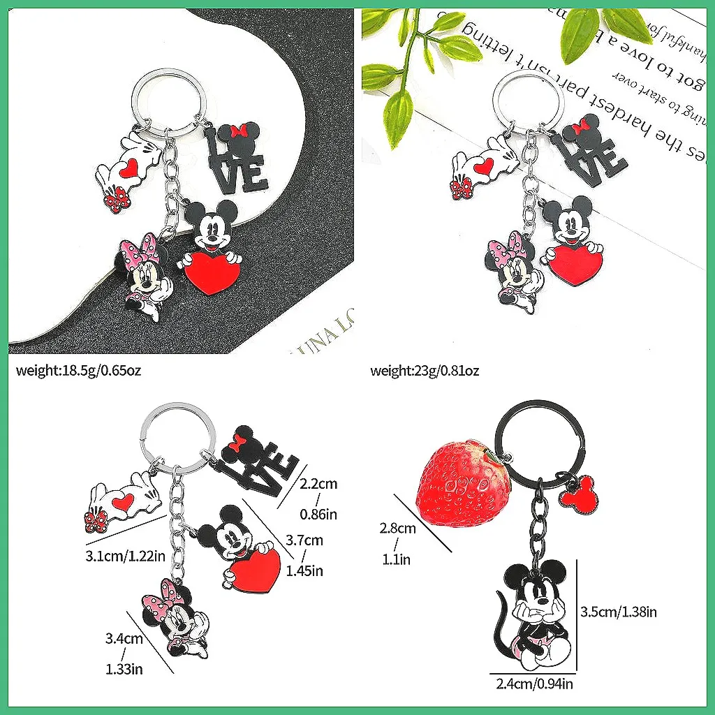 

Брелок с Минни Маус и подвеской в виде сердца, милый подарок на День святого Валентина для рюкзака, дорожный аксессуар