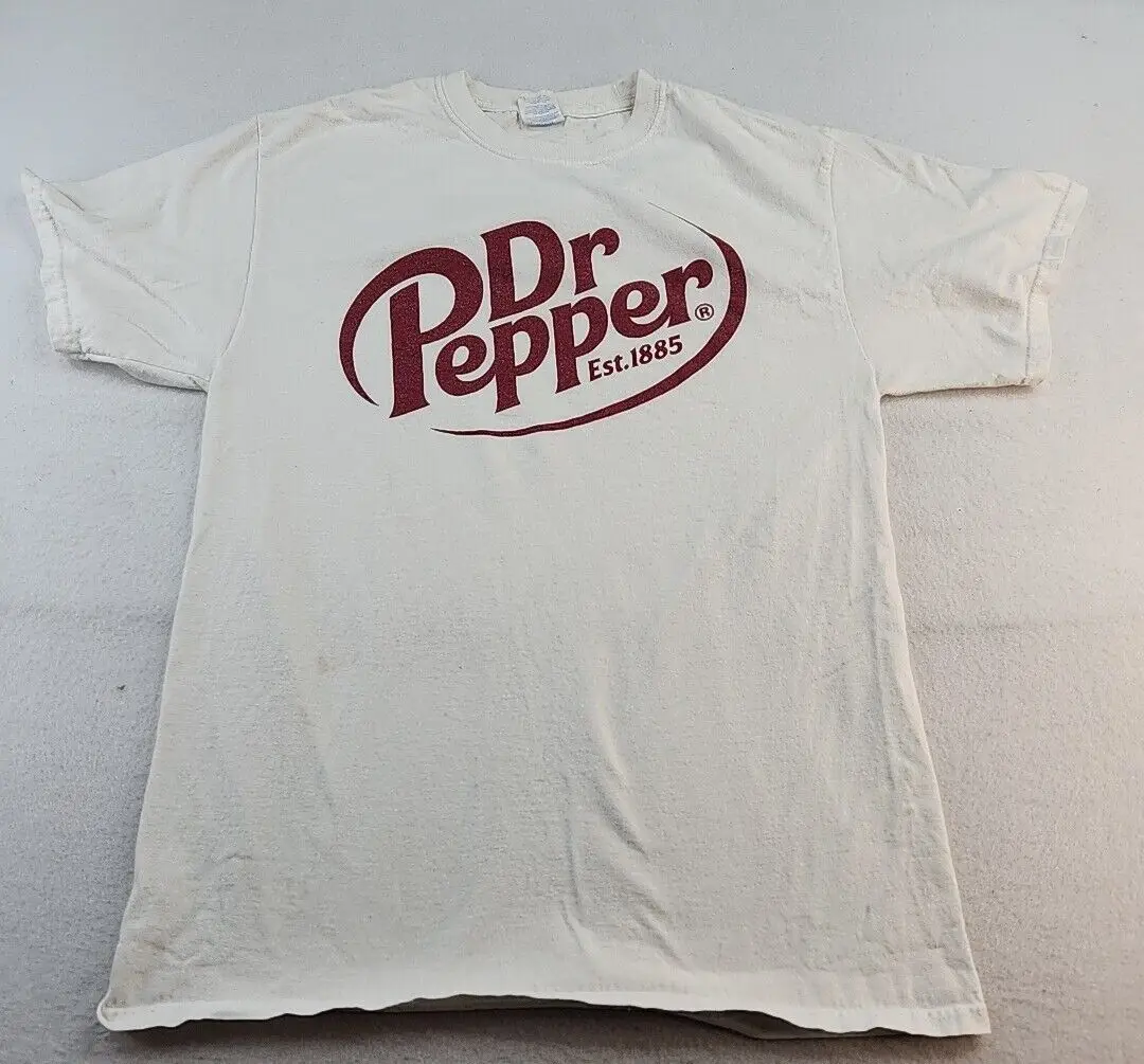 Dr Pepper Logo Mens Medium White Cotton T shirt