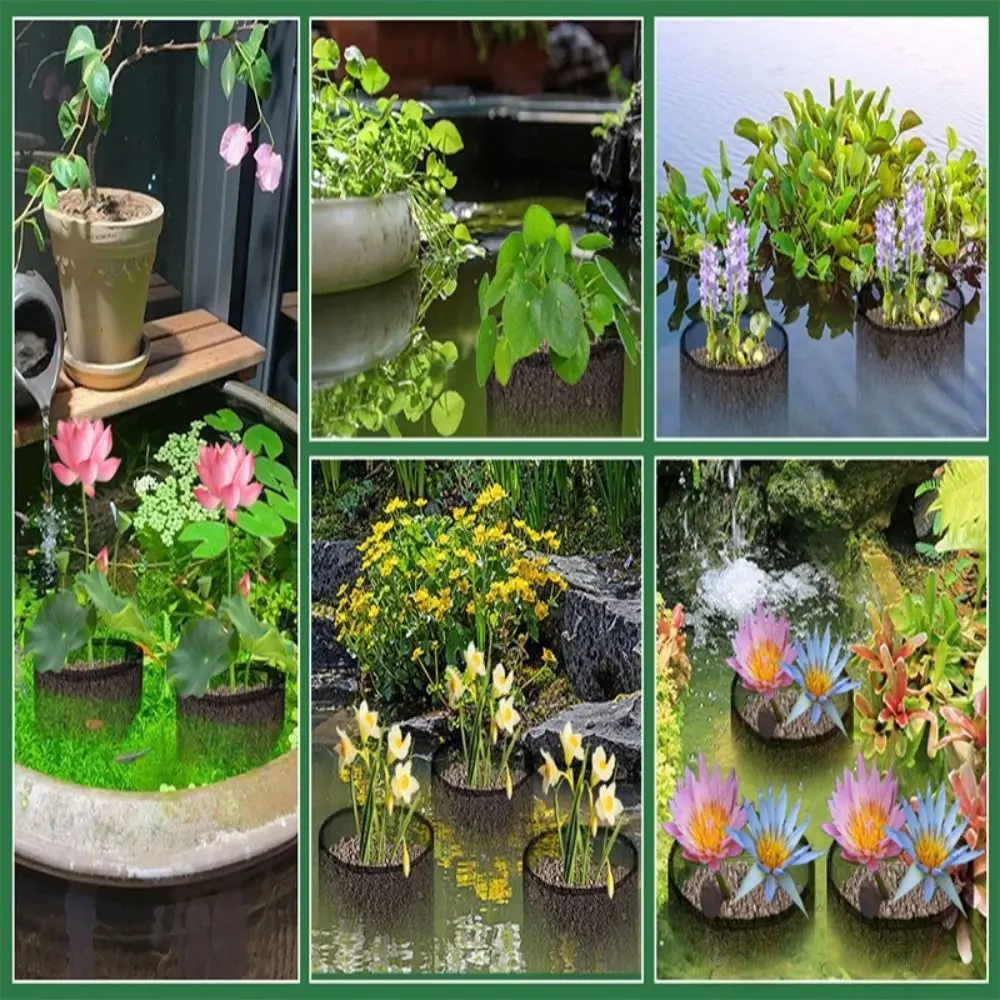 PVC Aquatic Planting Basket Water Permeable Fine Mesh Aquatic Plant Pot Reusable Breathable Structure Pond Planting Basket