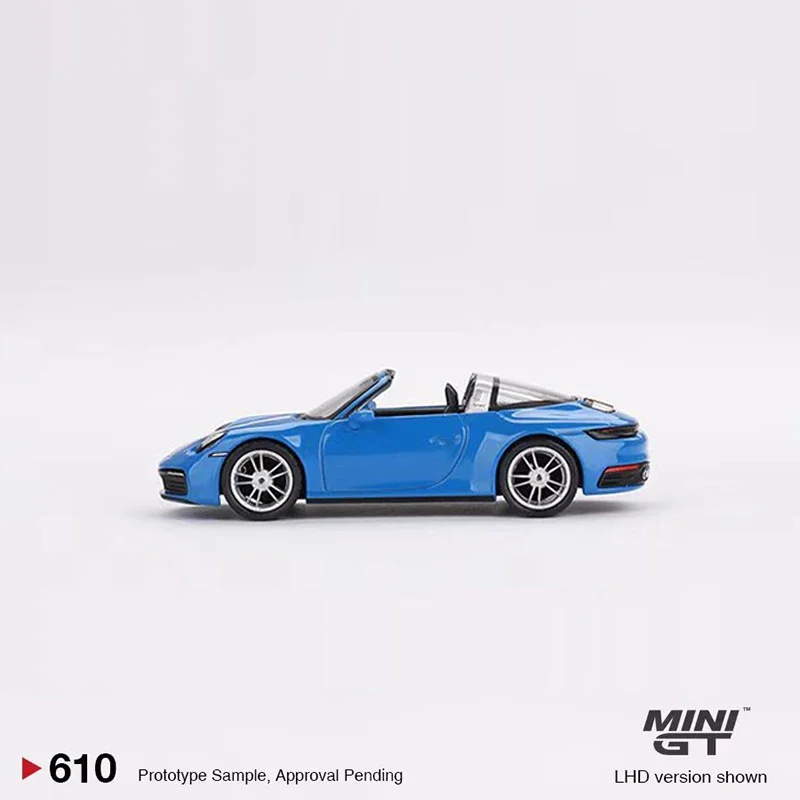 Mini GT 1:64โมเดลรถ911 Targa 4S อัลลอยด์ตายหล่อฉลามสีน้ำเงิน #610คอลเลกชัน